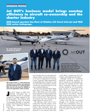 Jet OUT's Featured in Professional Pilot Magazine